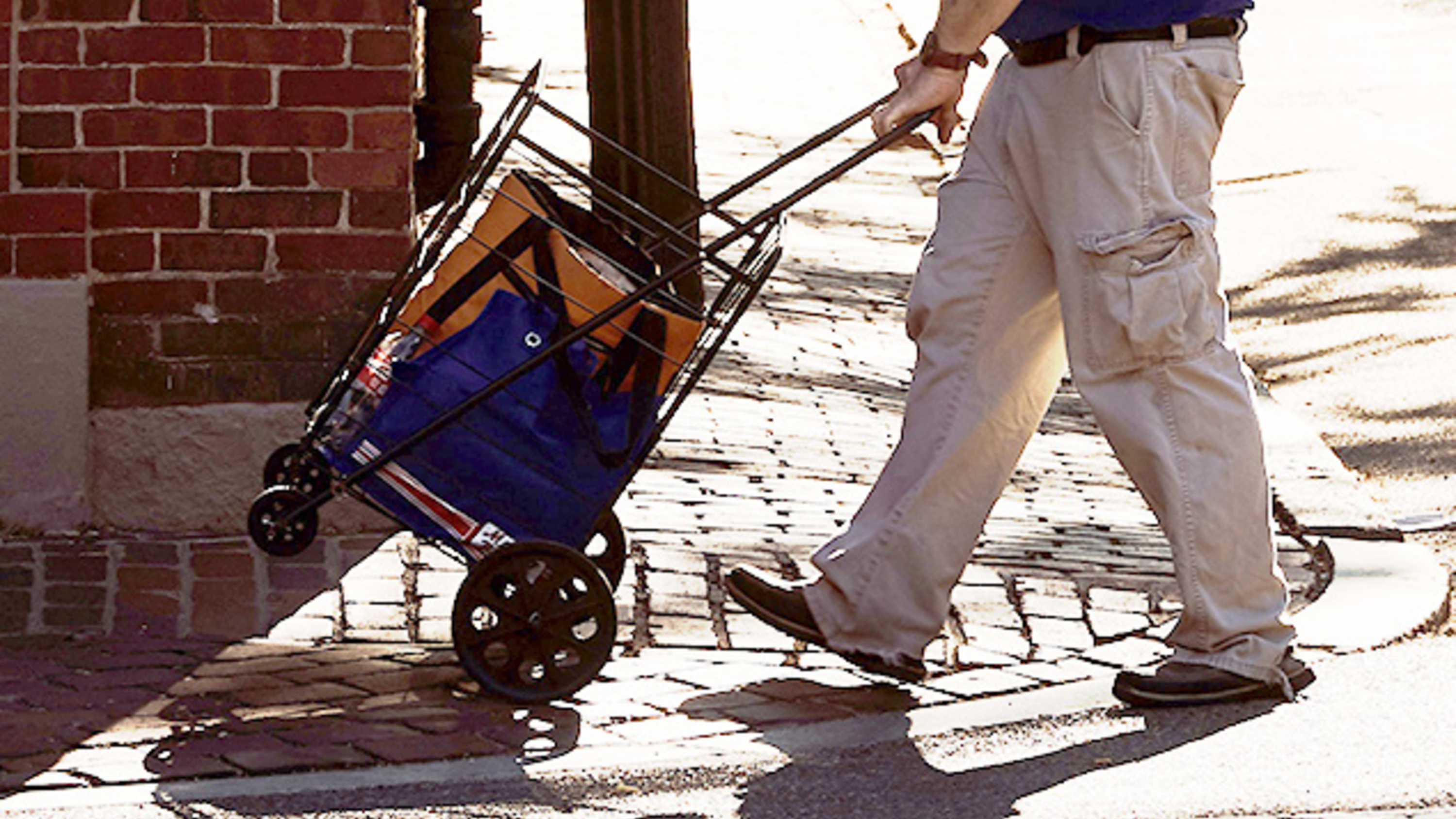 Image of a man pushing a cart