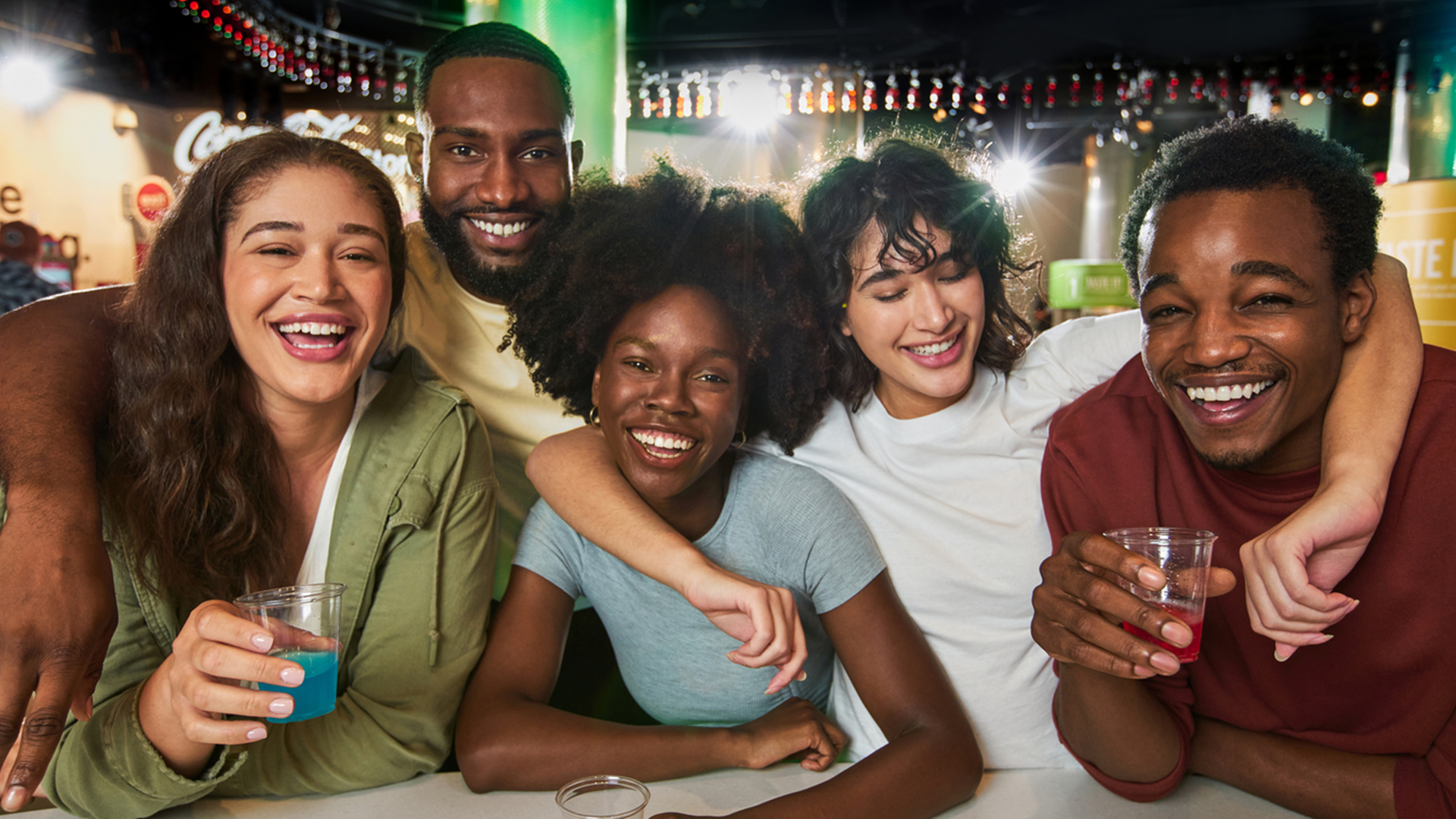 Friends hanging out and taking a group photo