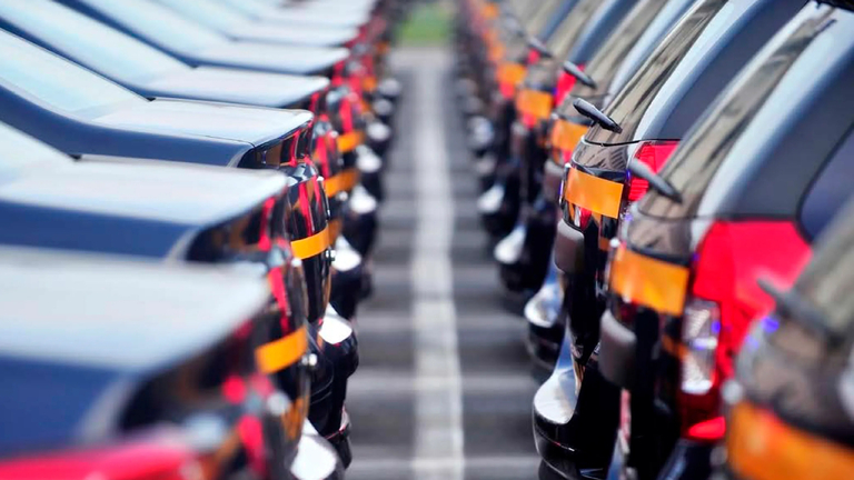 Rows of cars