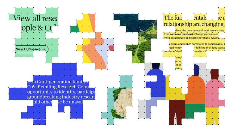 A pixel mosaic of our client work that demonstrates IfThen's services in Ai