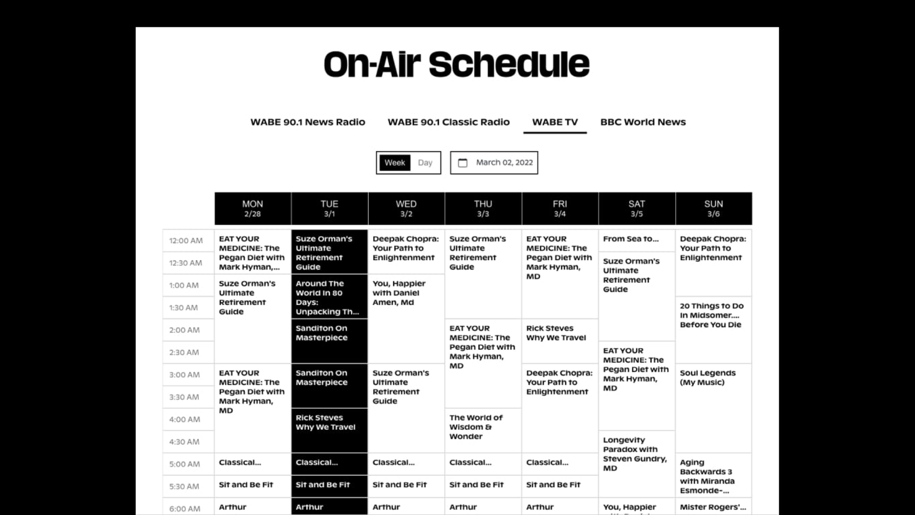 WABE schedule