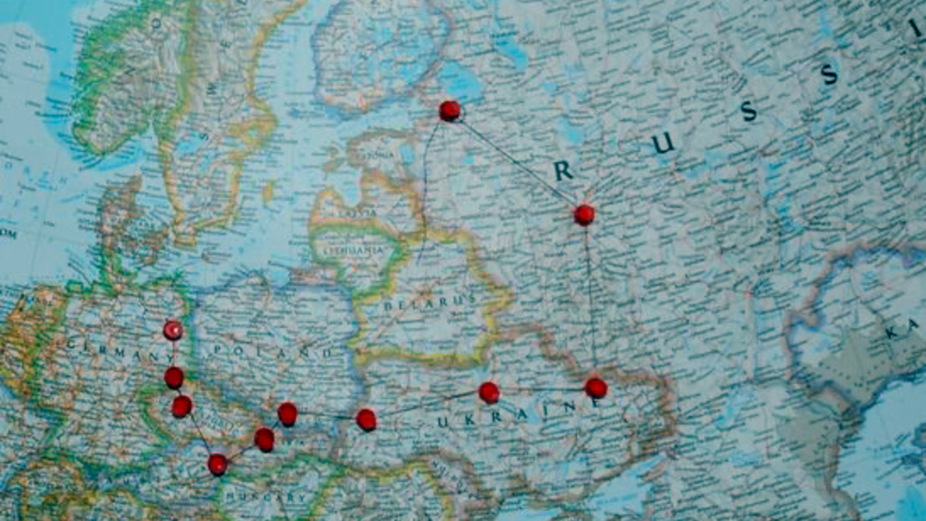 Map with push pins