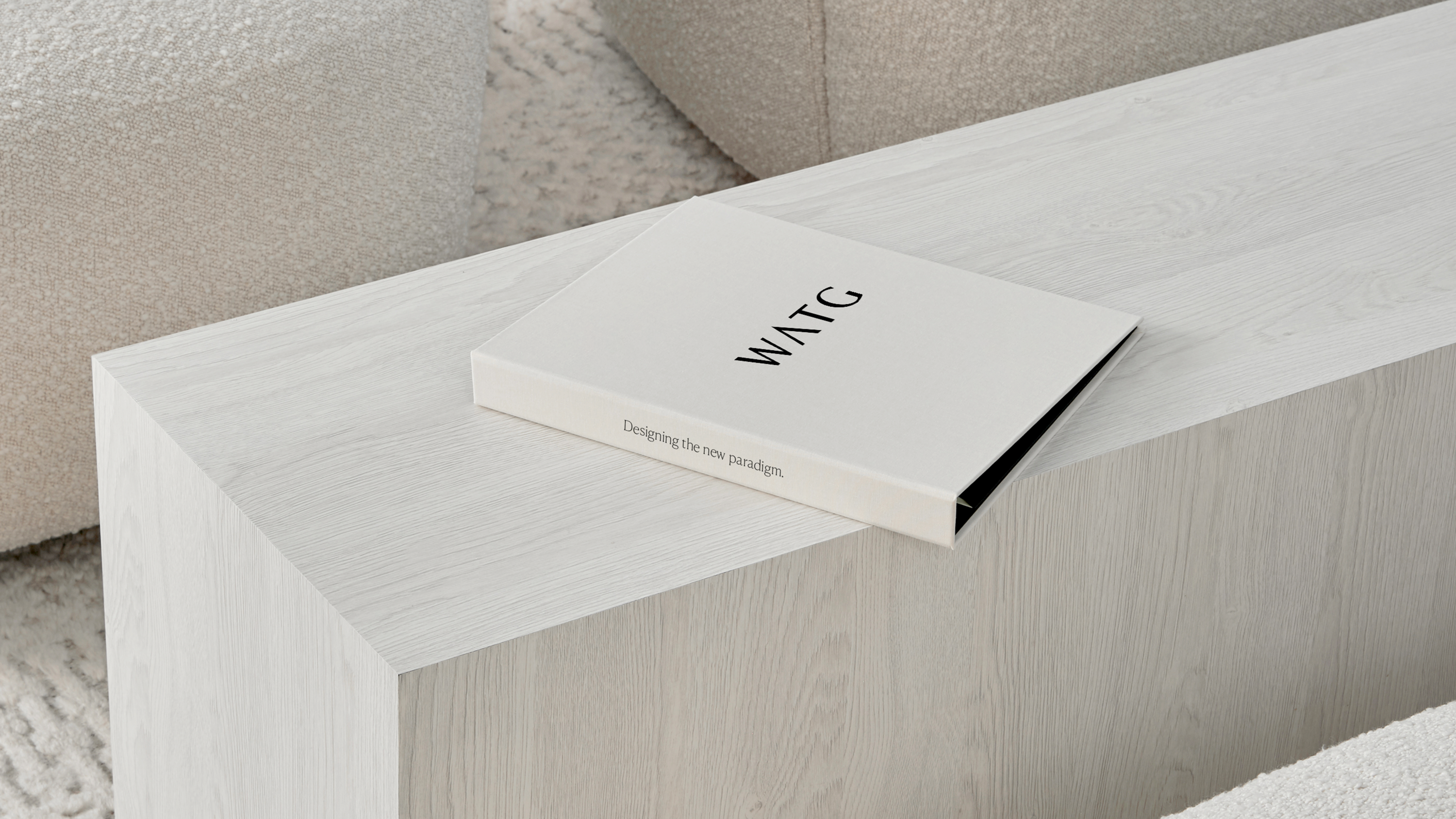 A WATG binder on the console table.