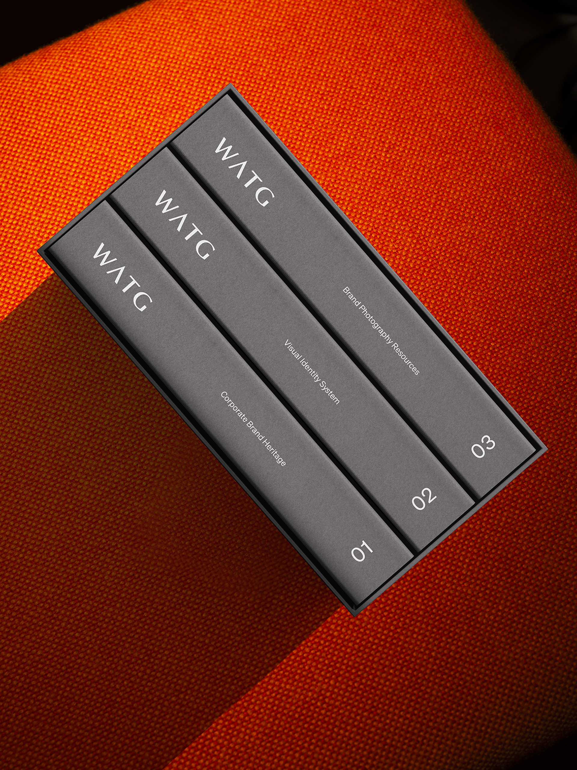 A photo of WATG's visual identity system